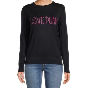 Zadig & Voltaire Miss Love Punk Intarsia Crewneck Sweater Cotton